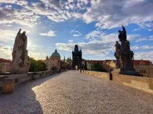 Prague 2023 charles bridge at 6.30
