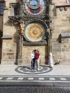 Prague 2023 in front of the clock in praque