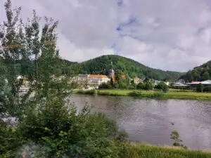 Prague 2023 train to dresden germany along the elbe river