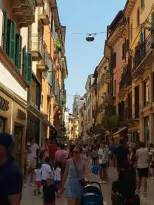 marble street in verona